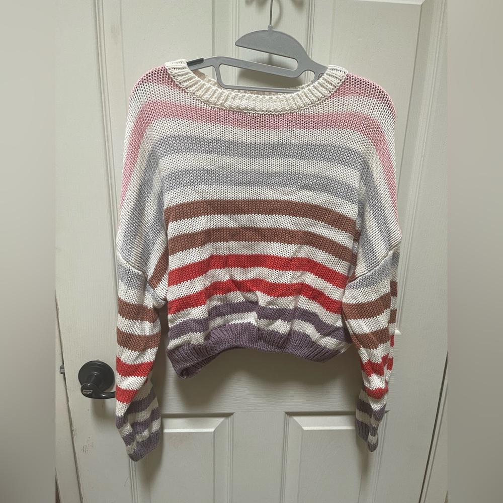 Vici Women’s Cropped Striped Sweater